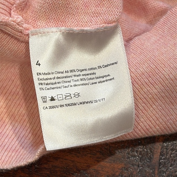 Lululemon Crossover Ribbed Waist Sweater Cotton Cashmere Heathered Dew Pink 4 - Picture 7 of 9